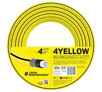 Cellfast Tuyau D'arrosage YELLOW, Léger, Durable, 4 Couches, Durable Tresse Croix, Résistant aux UV et aux algues, résistance à la torsion, Technologie REACH, 20 Bar, -10/+50°С Temp. 1/2", 30m