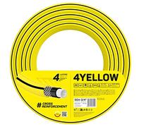 Cellfast Tuyau D'arrosage YELLOW, Léger, Durable, 4 Couches, Durable Tresse Croix, Résistant aux UV et aux algues, résistance à la torsion, Technologie REACH, 20 Bar, -10/+50°С Temp. 3/4", 50m