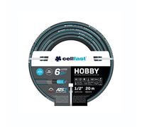 Cellfast Tuyau de jardin HOBBY, Durable, Flexible, 6 Couches, Tresse Tricot croisé ATS2, Résistant aux UV et aux algues, Sans métaux lourds, 32 Bar, -20/+60°С Temp. 1/2", 20m