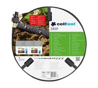 Cellfast Tuyau d'irrigation DRIP, Arrosage économique et précis, économise jusqu'à 70% d'eau, connexion en série, 15m, 1/2", 19-002 38 x 38 x 8 cm Multicolore