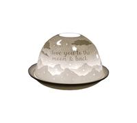 Cello Photophore en porcelaine de lithophane, motif « To the Moon and Back », les tasses de parfum en cellophane et les bases lumineuses LED, superbe image lumineuse