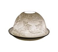 Cello Photophore en porcelaine - Motif léopard avec projection 3D et bougies chauffe-plat LED parfumées non parfumées pour cire fondue, brûleur à huile, cadeau pour décoration d'intérieur