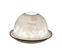 Cello Photophore en porcelaine - Superbe motif maman avec projection 3D et message pour bougies chauffe-plat parfumées non parfumées et chauffe-cire LED Cadeau de la part de fille ou de fils