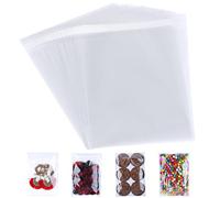 CELLOMANIA Lot de 100 sachets en cellophane transparents auto-adhésifs (12,7 x 17,8 cm) pour biscuits, bonbons, cadeaux, bijoux, cartes A6-A10, transparent