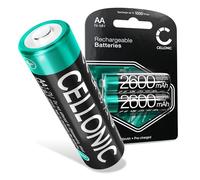 CELLONIC AA NiMH Piles Batteries pour télécommandes, Jouets - 2X | Rechargeable (2600mAh, 1.2V) pour électronique