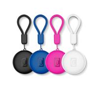 Cellularline localisateur d'objets Tracy Tag Dual pour Apple et Android avec Une Batterie remplaçable, étanchéité IP67 et Lot de 4 en Noir, Bleu, Rose et Blanc