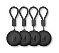 Cellularline Tracy Tag localisateur Bluetooth d’Objets, Lot de 4, Compatible avec Apple iOS Find Me et Accessoires de Type AirTag, Pile remplaçable, résistant à la poussière et à l’Eau, Noir