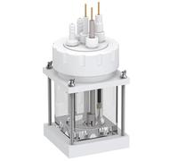 Cellule de réaction scellée photoélectrique à éclairage à quartz tétraédrique - Cellule électrolytique à haute transmission for laboratoire(50x50x60mm(stir))