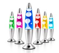 CELLUSTOP Lampe Lave Multicolore 7 Couleurs Alternatives - Lampe Magma en forme de Fusée - Veilleuse à Mouvement liquide - Verre Robuste - Eclairage LED