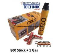 CELO clous à béton 3,0x38mm XHA extra dur + gaz pour cloueur à béton CELO Force One 40