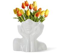 CEMABT Vase à Fleurs, décoration de Bureau, en céramique, Forme féminine, idéal pour étagère, décoration de Table Moderne, Petit Joli Vase pour bibliothèque (Style C)