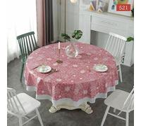 CEMELI Nappe Ronde en Plastique PVC 180-220cm gaufrage géométrique Doux Salle à Manger Salon Toile cirée imperméable Tapis de Couverture décoration de la Maison