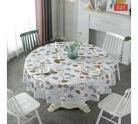 CEMELI Nappe Ronde en Plastique PVC 180-220cm gaufrage géométrique Doux Salle à Manger Salon Toile cirée imperméable Tapis de Couverture décoration de la Maison