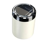 Cendrier à LED avec doublure en métal amovible, design rond compact pour console de voiture, table et salon Cendrier de voiture avec couvercle de table LED doublure amovible rond compact de