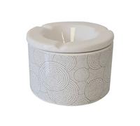 Cendrier anti-odeur cercles à pois - Gris et Blanc