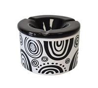 Cendrier anti-odeur cercles - Noir et blanc