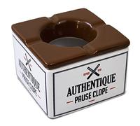 Cendrier marocain en céramique - blanc et marron