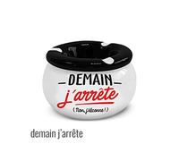 cendrier céramique demain j'arrête-couvercle amovible-trois encoches - couvercle amovible - trois encoches
