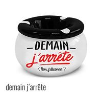 cendrier céramique demain j'arrête-couvercle amovible-trois encoches - couvercle amovible - trois encoches