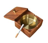 Cendrier coupe-vent avec couvercle, doublure en acier inoxydable, utilisation intérieure et extérieure, cendrier carré de 12 cm pour fumeurs à la maison, au bureau, sur la terrasse, sur le patio et