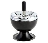 Cendrier De Style Vin En Acier Inoxydable, Avec Couvercle Rond, Pousser Vers Le Bas, Portable, Cendrier À Cigarettes Avec Support Rotatif