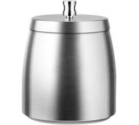 Cendrier de Table en Acier Inoxydable avec Couvercle, Base antidérapante Coupe-Vent, Grande capacité pour Une Utilisation intérieure et extérieure (Large)