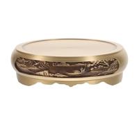 Cendrier de Table en Cuivre Rond Style Rétro pour Bureau et Maison | Base Décorative à Caractère Fu, Teinte Or, Pièce Créative et Délicate pour Intérieur