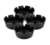 Cendrier de Table Rond Noir en Plastique à Huit Fentes, Lot de 4