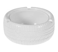 Cendrier Décoratif de Table en Résine, Forme Pneu Vintage Blanc | Objet Léger et Portable, pour Bureau et Maison, Style Unique, Collecte des Cendres