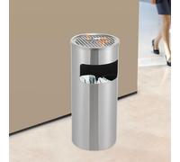 Cendrier d'extérieur en acier inoxydable avec poubelle - Résistant aux intempéries - Design élégant pour patio, jardin, cafés et restaurants - Durable, élégant, facile à nettoyer
