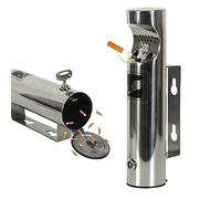 Cendrier d'extérieur en acier inoxydable - Cendrier d'extérieur pour l'élimination des mégots de cigarettes, collecteur mural pour jardin, terrasse, réceptacle à fumeurs commercial, (R, (pot