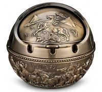 Cendrier drôle, drôle cendrier anti-odeur avec couvercle rotatif petit décor sphérique en alliage de bronze, succès.