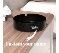 Cendrier en acier inoxydable personnalisable, motif personnalisé gravable au laser - Design rond vintage, convient pour les bars, les hôtels, les cafés, les mariages et les fêtes - Idéal pour le brand