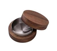 Cendrier en bois avec couvercle et doublure en acier inoxydable, support coupe-vent, grand bac à cendres, doublure intérieure amovible, accessoire d'extérieur, décoration intérieure moderne(#c)