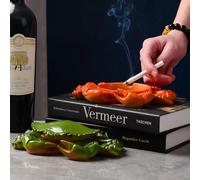 Cendrier en résine créatif pour la maison, salon, crabe créatif pour le bureau, grand cendrier pour la décoration de la maison, cadeau pour petit ami Red