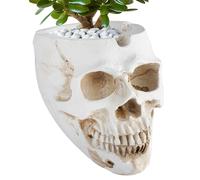 Cendrier en résine en forme de tête de mort pour fumeurs | Cendrier effrayant avec motif crâne gothique | Figurine squelette décorative pour décoration de chambre d'Halloween |
