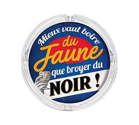 Cendrier Mieux vaut boire du Jaune en verre BLEU G