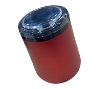 Cendrier LED avec revêtement métallique amovible avec couvercle poussoir | Design rond compact pour console de voiture, maison et salon