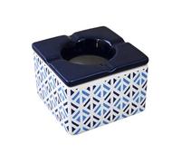 Cendrier marocain en céramique - Blanc et bleu