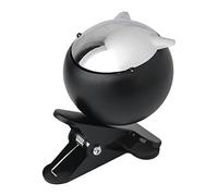 Cendrier Métallique Avec Couvercle Chromé Pince De Fixation Clip Ceinture Grand Format Anti Vent Pour Jardin Balcon Terrasse Ktv Et Usage Intérieur Extérieur (Noir)