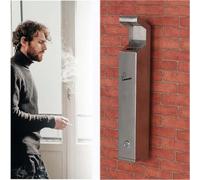 Cendrier Mural Avec Couvercle, Borne Cendrier Murale, Cendrier D'extérieur En Acier Inoxydable Coupe-vent Pour Bureaux, Restaurants, Bars Et Terrasses(Silver)