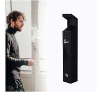 Cendrier Mural Avec Couvercle, Borne Cendrier Murale, Cendrier D'extérieur En Acier Inoxydable Coupe-vent Pour Bureaux, Restaurants, Bars Et Terrasses(Black)
