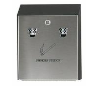 Cendrier mural - collecteur amovible - coloris noir + gris - Smokers Station RUBBERMAID