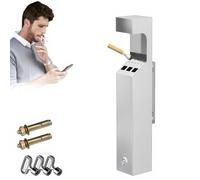 Cendrier Mural Exterieur, Acier Inoxydable Cendrier Mural avec Serrure, Grande Capacité Réceptacle de Mégot de Cigarette Extérieur pour Terrasses, Restaurants, Hôtels, Bureaux et Jardins (8 x 50 cm)