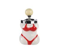 Cendrier Original en Forme de Corps Féminin Cendrier Sexy Coupe-Vent avec Bouton Poussoir pour Maison Bureau Cadeau Homme Père Mari, Rouge