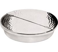 Cendrier pliable Madras, martelé, argenté, diamètre 13 cm, hauteur 2,5 cm