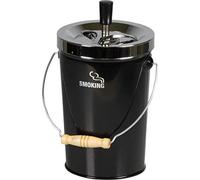 Cendrier poussoir XXL avec inscription « Smoking » Noir/chromé