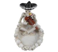 Cendrier Résine Halloween Ambiance Halloween Tête de Crâne Décoratif | Résine, Forme Crâne Réaliste, Usage Intérieur et Fêtes, Facile à Nettoyer, Coupe-vent