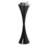 Cendrier sur pied avec couvercle coupe-vent pour terrasse Noir