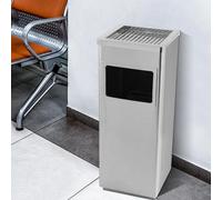 Cendrier sur pied avec poubelle - Poubelle sur pied à usage professionnel - Capacité 48 l - Acier inoxydable - Pour hôtels/bureaux/cliniques - Bleu